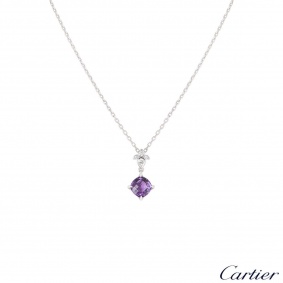 Cartier White Gold Amethyst Lotus Pendant B3041600 Cartier White Gold Amethyst Lotus Pendant B3041600